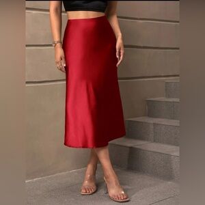 SHEIN BAE High wasted satin skirt